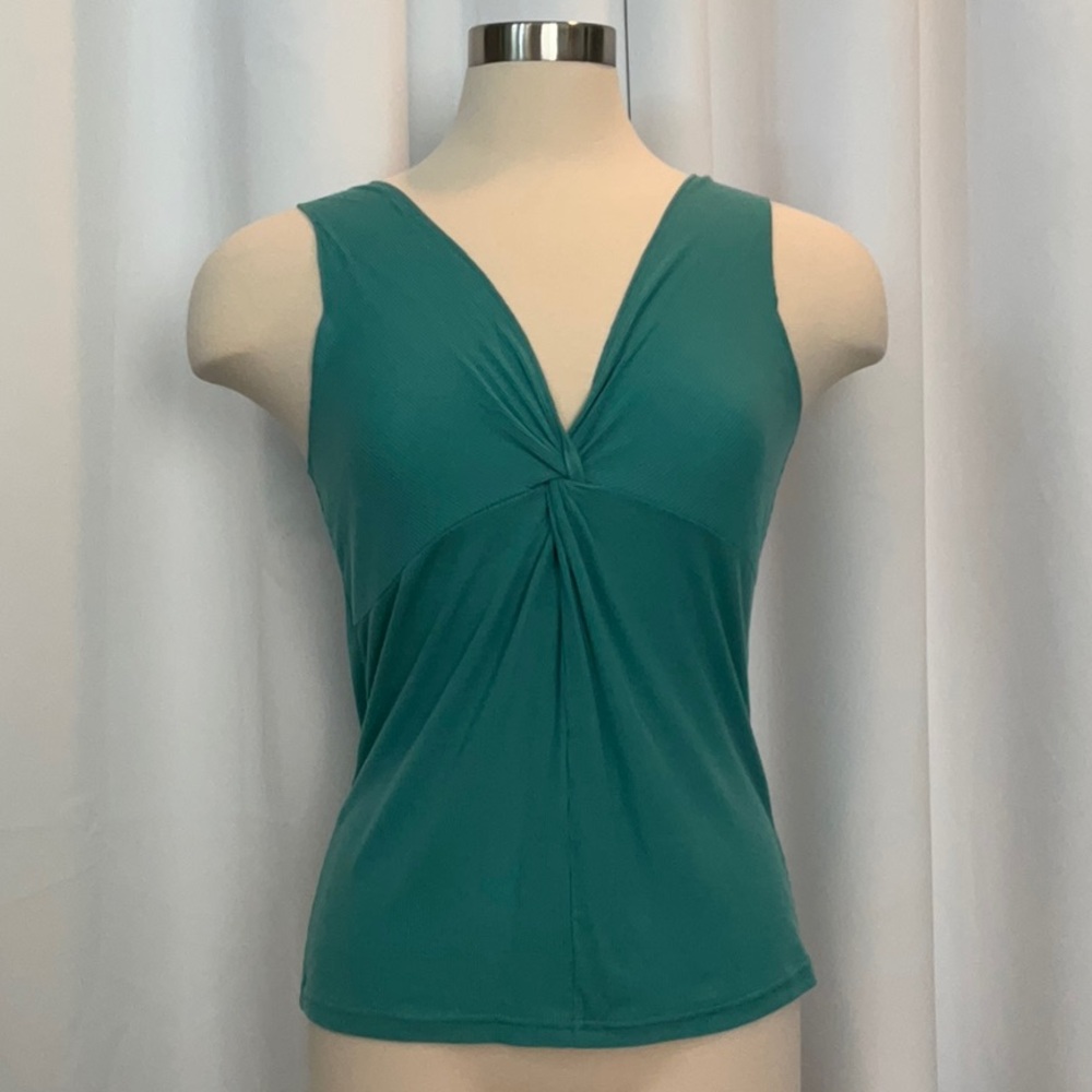 VS Moda International Teal Twist Front Tank Top Women Size L